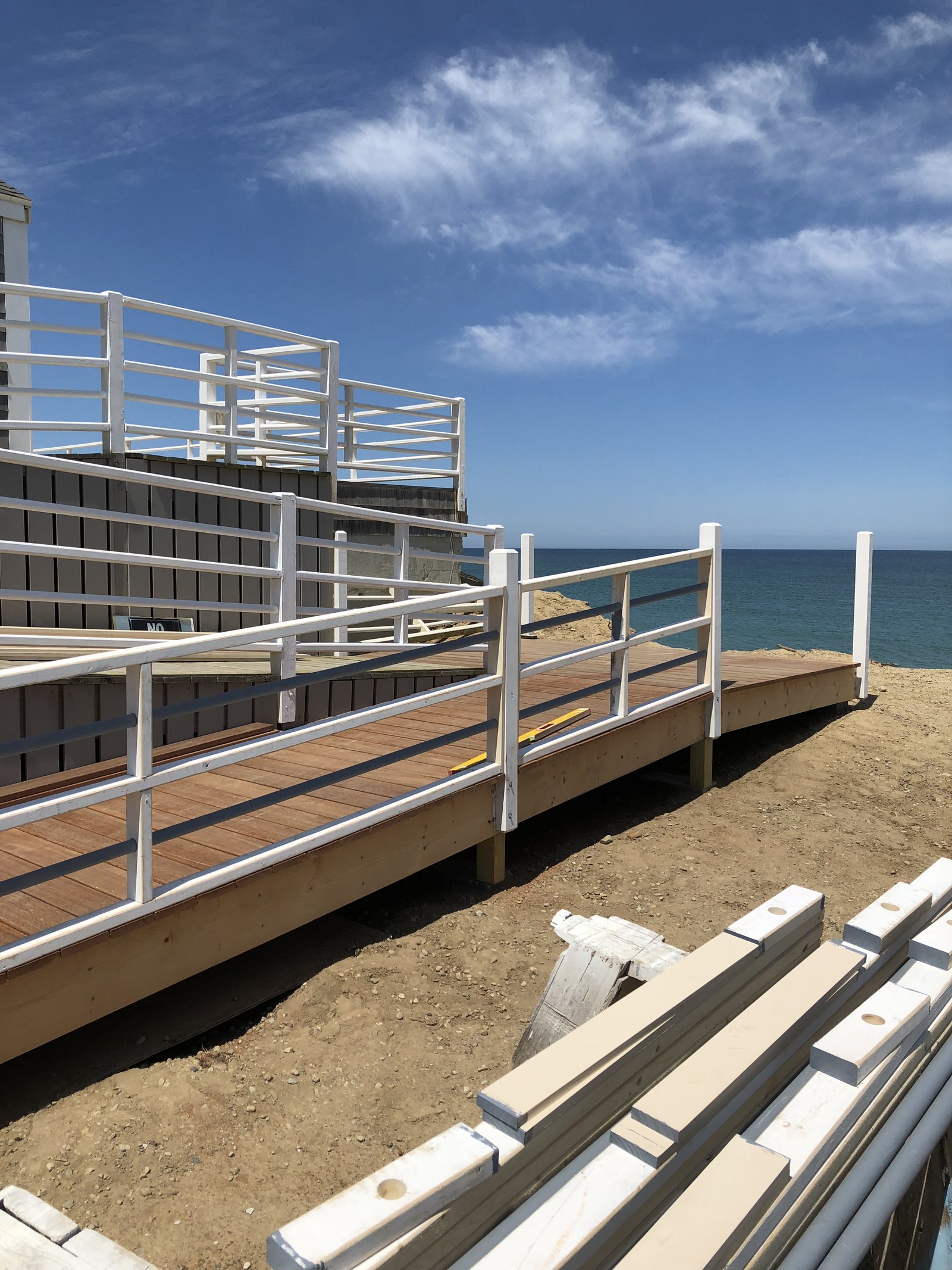 Cedar shingle deck on Nantucket beachside property