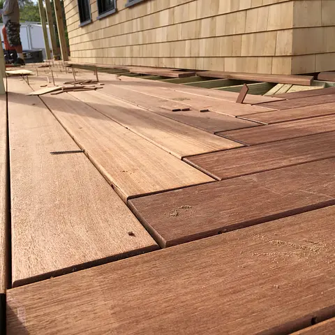 Deck maintenance on Nantucket