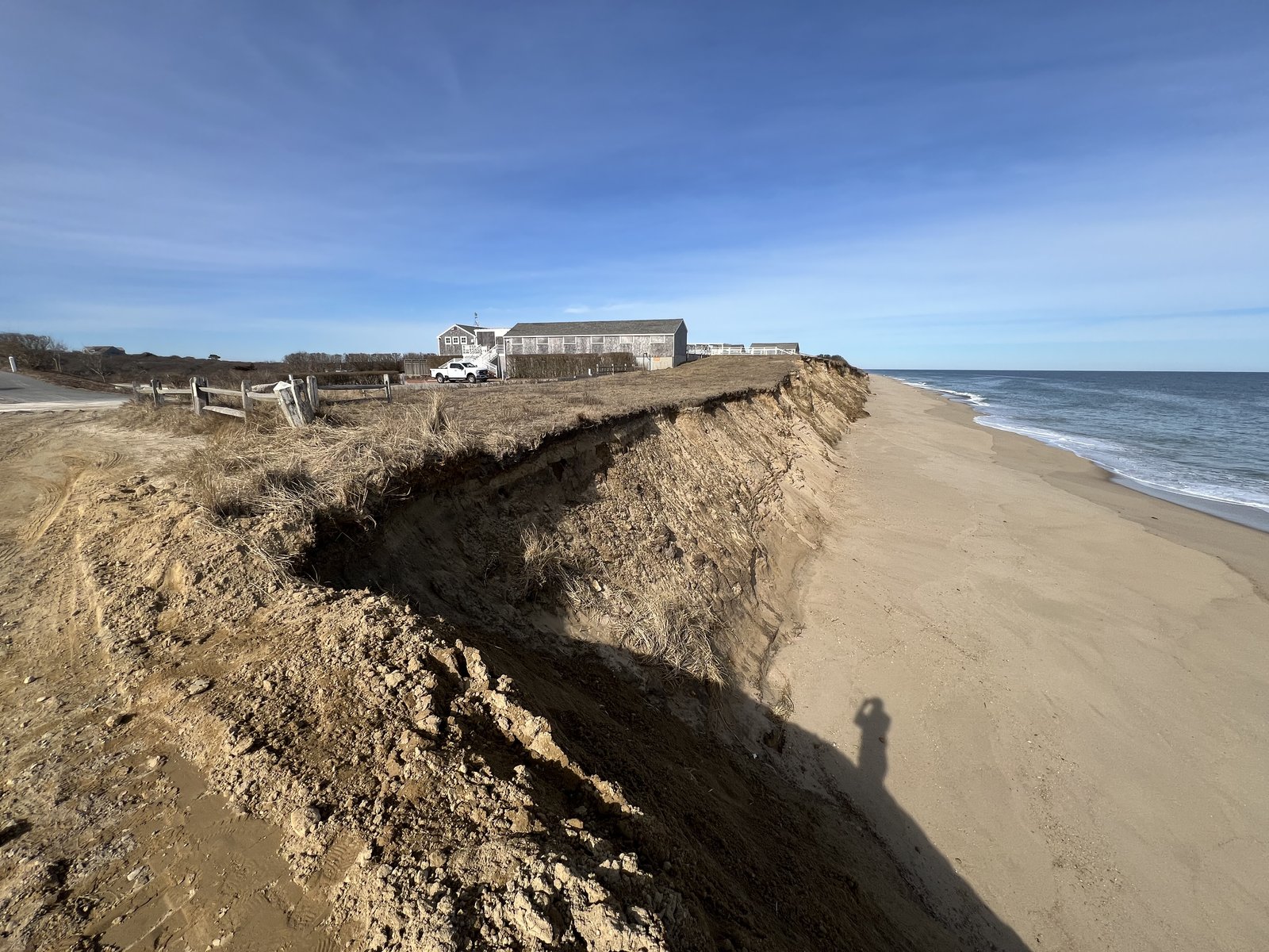 Coastal erosion on Nantucket bluff requiring property management